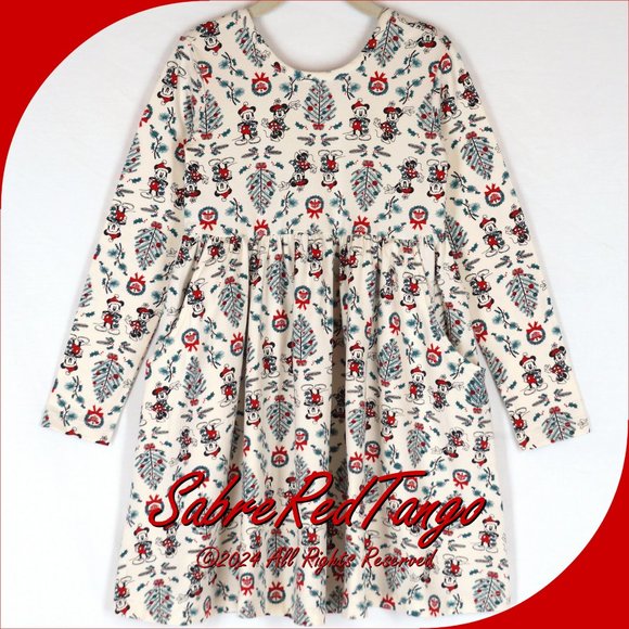 NWT Hanna Andersson Disney Skater Super Twirl Dress Scandi Mickey Mouse 120 6 7